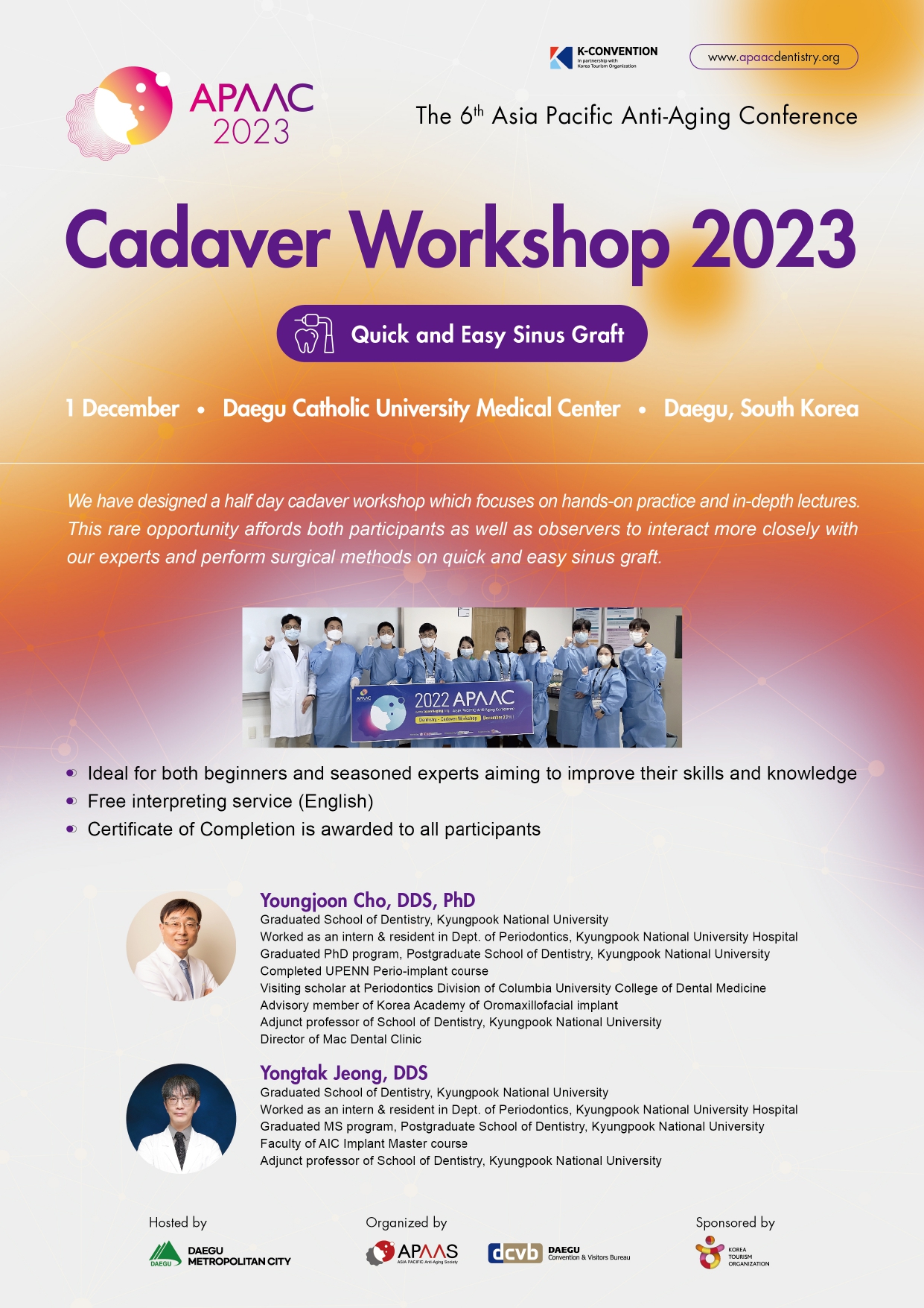 APAAC 2023 Dentistry Cadaver Workshop Flyer (English)